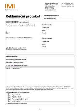 Reklamační protokol CZ/SK