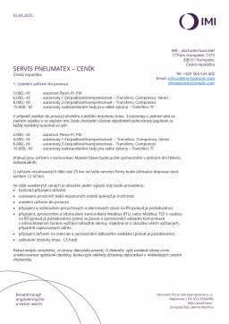 Ceník servis pro ČR 2024