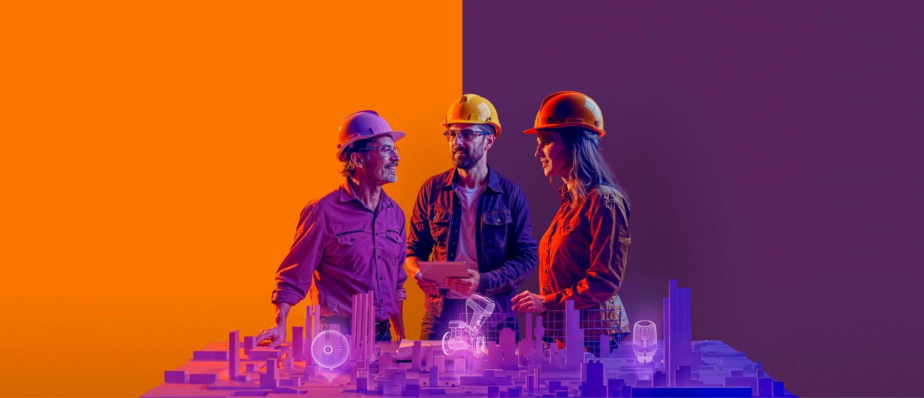 3 IMI Mitarbeiter diskutieren den Einsatz von IMI Produkten
