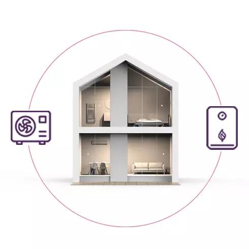 Air source heat pump and Buffer Tank picto